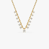 1.75 Ctw 14k Gold Prong Setting Lab Diamond Beaded Necklace - Isa 14k Gold Ferkos Fine Jewelry