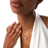 1.00 Ctw 14k Gold Asscher Cut Lab Grown Diamond Beaded Necklace - Juna Ferkos Fine Jewelry