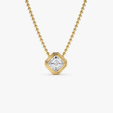 1.00 Ctw 14k Gold Asscher Cut Lab Grown Diamond Beaded Necklace - Juna 14k Gold Ferkos Fine Jewelry