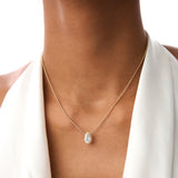 0.75 Ctw 14k Gold Pear Shape Lab Grown Diamond Beaded Necklace - Lara Ferkos Fine Jewelry