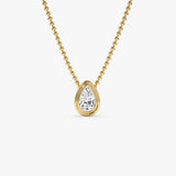0.75 Ctw 14k Gold Pear Shape Lab Grown Diamond Beaded Necklace - Lara 14k Gold Ferkos Fine Jewelry