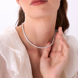 13.30ctw 14k Round Shaped Lab Grown Diamond Tennis Necklace - Dalia Ferkos Fine Jewelry