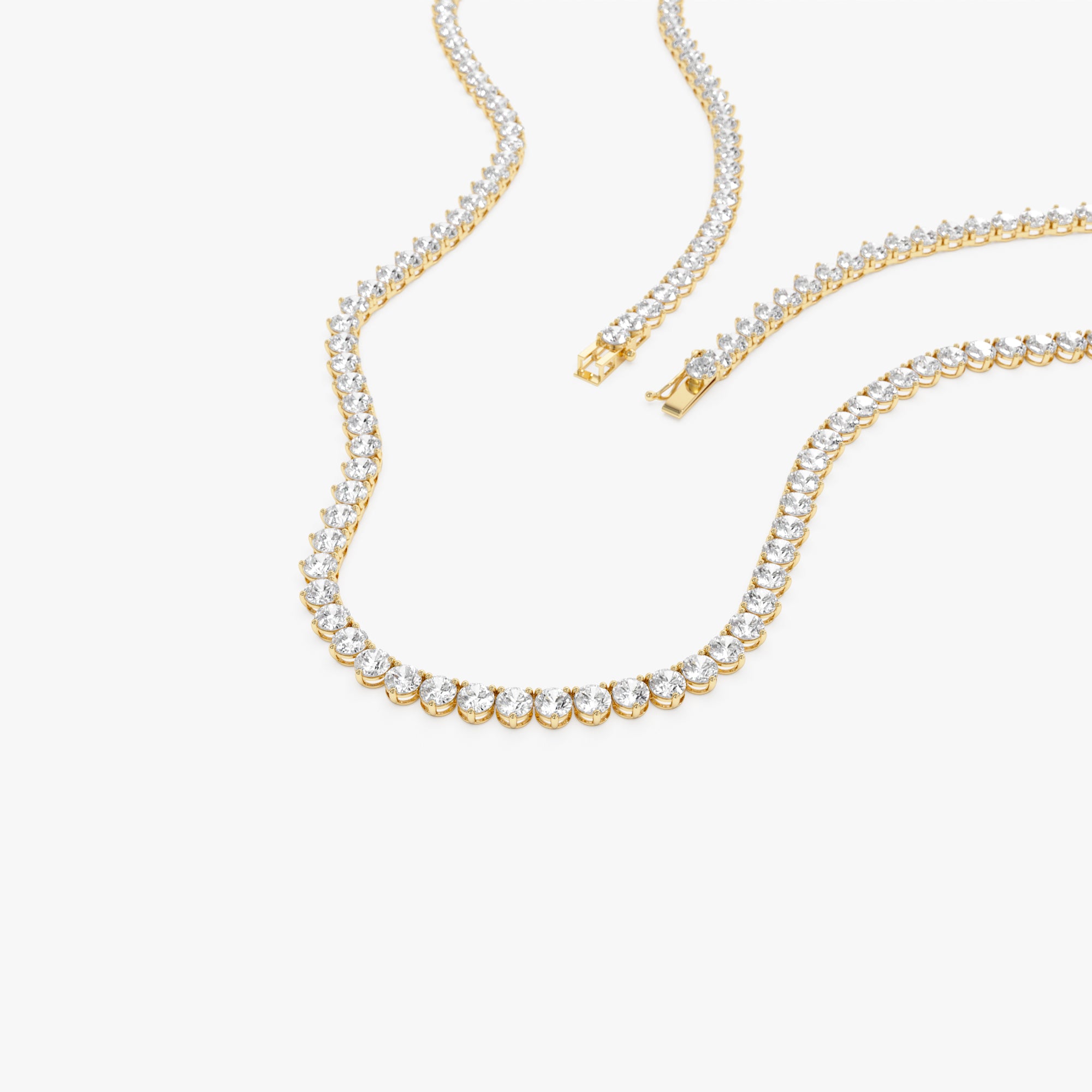 13.30ctw 14k Round Shaped Lab Grown Diamond Tennis Necklace - Dalia Ferkos Fine Jewelry