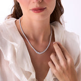 15.45ctw 14k Round Shaped Lab Grown Graduating Diamond Tennis Necklace - Noor Ferkos Fine Jewelry