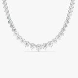 15.45ctw 14k Round Shaped Lab Grown Graduating Diamond Tennis Necklace - Noor 14k White Gold Ferkos Fine Jewelry