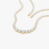 15.45ctw 14k Round Shaped Lab Grown Graduating Diamond Tennis Necklace - Noor Ferkos Fine Jewelry