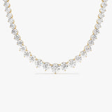 15.45ctw 14k Round Shaped Lab Grown Graduating Diamond Tennis Necklace - Noor 14k Gold Ferkos Fine Jewelry