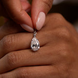 3.00 Ctw 14k Pear Shaped Lab Grown Diamond Statement Pendant Necklace - Clio Ferkos Fine Jewelry