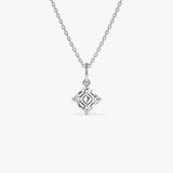 1.00 Ctw 14k Asscher Cut Lab Grown Diamond Classic Charm Necklace - Joice Ferkos Fine Jewelry