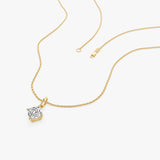 1.00 Ctw 14k Asscher Cut Lab Grown Diamond Classic Charm Necklace - Joice Ferkos Fine Jewelry