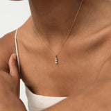 0.80 CTW 14k Three Stone Lab Grown Diamond Drop Necklace - Galla Ferkos Fine Jewelry