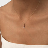 0.80 CTW 14k Three Stone Lab Grown Diamond Drop Necklace - Galla Ferkos Fine Jewelry
