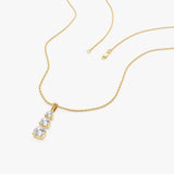 0.80 CTW 14k Three Stone Lab Grown Diamond Drop Necklace - Galla Ferkos Fine Jewelry