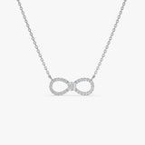 14K Gold Baguette and Round Diamond Infinity Necklace 14k White Gold Ferkos Fine Jewelry