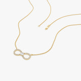14K Gold Baguette and Round Diamond Infinity Necklace Ferkos Fine Jewelry