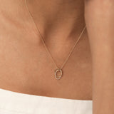 14K Gold Double Loop Diamond Necklace Ferkos Fine Jewelry