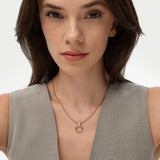 14k Open Circle Necklace with Diamond Pavé Bail Ferkos Fine Jewelry