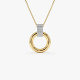 14k Open Circle Necklace with Diamond Pavé Bail 14k Gold Ferkos Fine Jewelry