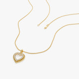 14k Gold Natural Diamond Open Heart Charm Ferkos Fine Jewelry