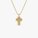 14k Gold Twist Rope Diamond Cross Charm 14k Gold Ferkos Fine Jewelry