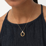 14k Gold Unique Diamond Open Circle Pendant Necklace Ferkos Fine Jewelry