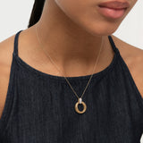 14k Gold Unique Diamond Open Circle Pendant Necklace Ferkos Fine Jewelry