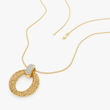 14k Gold Unique Diamond Open Circle Pendant Necklace Ferkos Fine Jewelry