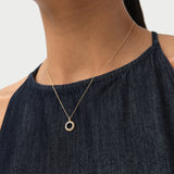 14K Gold Diamond Rope Circle Pendant Necklace Ferkos Fine Jewelry