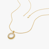 14K Gold Diamond Rope Circle Pendant Necklace Ferkos Fine Jewelry