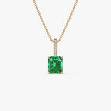 1.85 Ctw 14K Lab Grown Colombian Emerald Pendant - Sana Ferkos Fine Jewelry