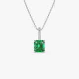 1.85 Ctw 14K Lab Grown Colombian Emerald Pendant - Sana Ferkos Fine Jewelry