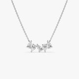 14K Pear Shape Lab Grown Cluster Diamond Necklace - Naya 14K White Gold Ferkos Fine Jewelry