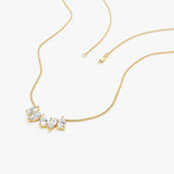 14K Pear Shape Lab Grown Cluster Diamond Necklace - Naya Ferkos Fine Jewelry