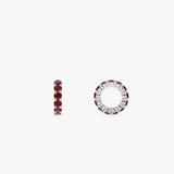 14k Garnet Rondelle Charm 14K White Gold Ferkos Fine Jewelry