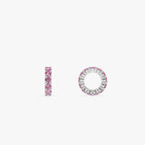 14k Pink Sapphire Rondelle Charm 14K White Gold Ferkos Fine Jewelry