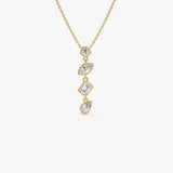 14K Mixed Shape Lab Diamond Necklace - Elara 14K Gold Ferkos Fine Jewelry