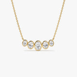 14K Oval Lab Diamond Necklace - Aida 14K Gold Ferkos Fine Jewelry