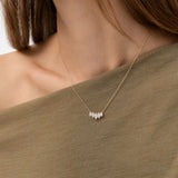 14K Five Stone Lab Grown Diamond Bar Necklace - Cleo Ferkos Fine Jewelry