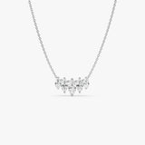 14K Five Stone Lab Grown Diamond Bar Necklace - Cleo 14K White Gold Ferkos Fine Jewelry