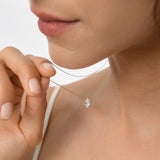 14K 0.50 CTW 6 Prongs Marquise Lab Diamond Solitaire Necklace - Lulu Ferkos Fine Jewelry