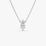 14K 0.50 CTW 6 Prongs Marquise Lab Diamond Solitaire Necklace - Lulu 14K White Gold Ferkos Fine Jewelry