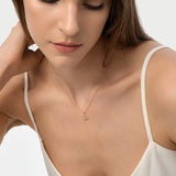14K Natural Floating Diamond Evil Eye Necklace - Karma Ferkos Fine Jewelry