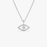 14K Natural Floating Diamond Evil Eye Necklace - Karma 14K White Gold Ferkos Fine Jewelry