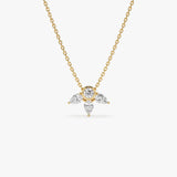 14k Pear Lab Diamond 3 Spike Necklace - Nima 14K Gold Ferkos Fine Jewelry
