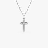 14k Bold Diamond Cross Necklace 14K White Gold Ferkos Fine Jewelry