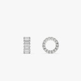0.80 Ctw 14k Prong Setting Lab Grown Baguette Diamond Rondelle Charm - Velda 14K White Gold Ferkos Fine Jewelry