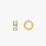 0.85 Ctw 14k Lab Grown Baguette Diamond Rondelle Charm - Verna 14K Gold Ferkos Fine Jewelry