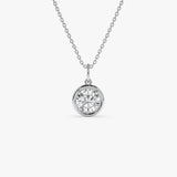 1 CTW 14k Round Shaped Lab Grown Diamond Pendant Necklace - Alira 14K White Gold Ferkos Fine Jewelry