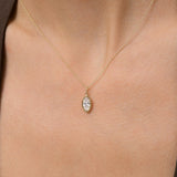1 CTW 14k Marquise Shape Lab Grown Diamond Pendant Necklace - Daku Ferkos Fine Jewelry