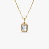 1 CTW 14k Emerald Cut Lab Grown Diamond Pendant Necklace - Jarra 14K Gold Ferkos Fine Jewelry